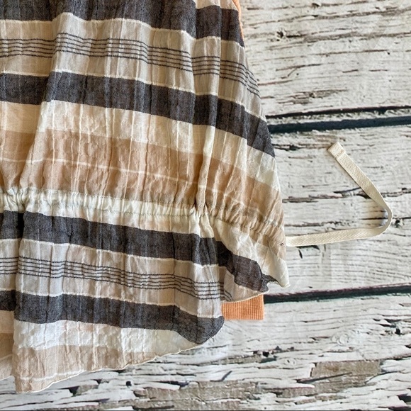 Anthropologie Little Yellow Button Peach top - Picture 6 of 7